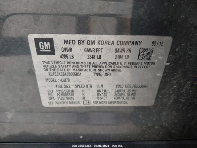 KL4CJASB4JB666051 Buick Encore Preferred