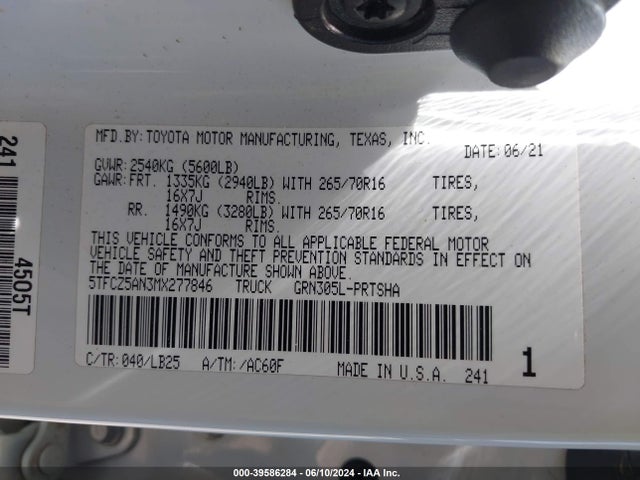 Toyota Tacoma Trd Pro 2021 5TFCZ5AN3MX277846 Image 9