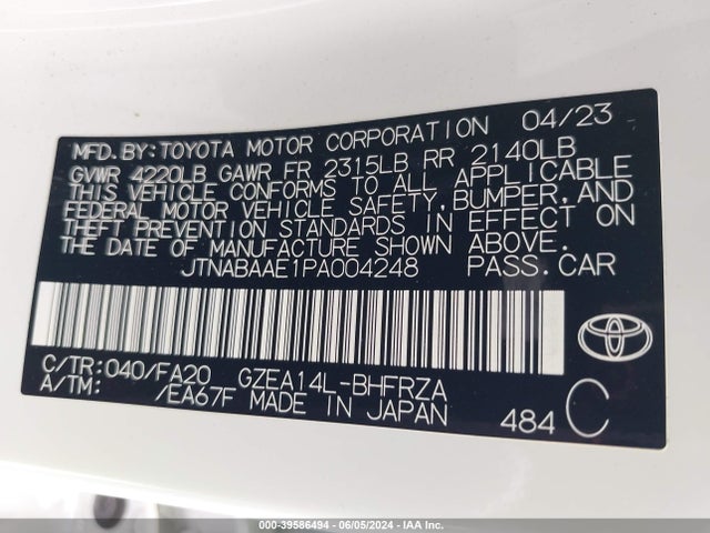 Toyota Gr Corolla Core 2023 JTNABAAE1PA004248 Image 9