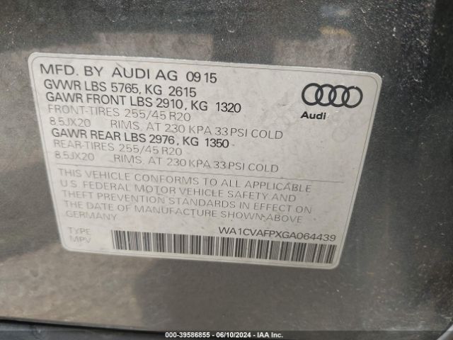 WA1CVAFPXGA064439 Audi Q5 3.0 Tdi Premium Plus