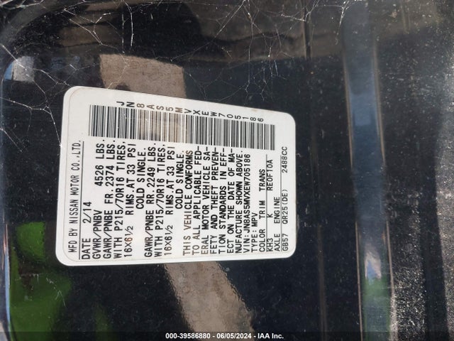 Nissan Rogue Select S 2014 JN8AS5MVXEW705186 Image 9