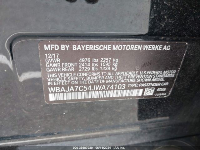 WBAJA7C54JWA74103 BMW 530i Xdrive
