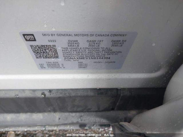 2GNAXMEV1N6144304 Chevrolet Equinox Fwd Rs
