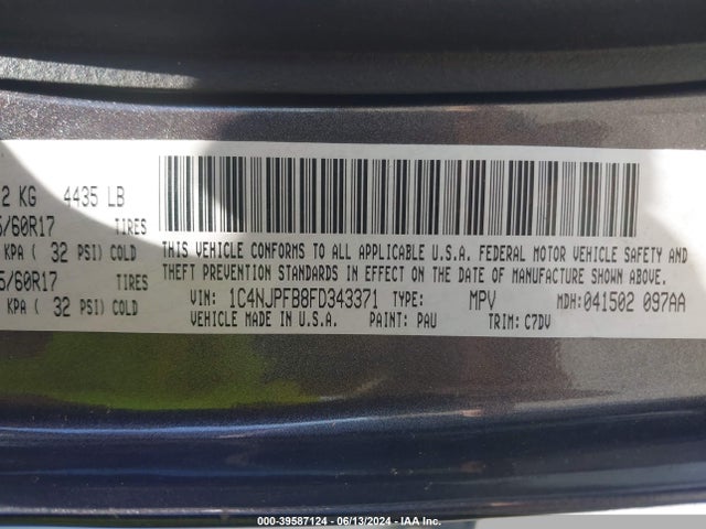 Jeep Patriot Latitude 2015 1C4NJPFB8FD343371 Image 9