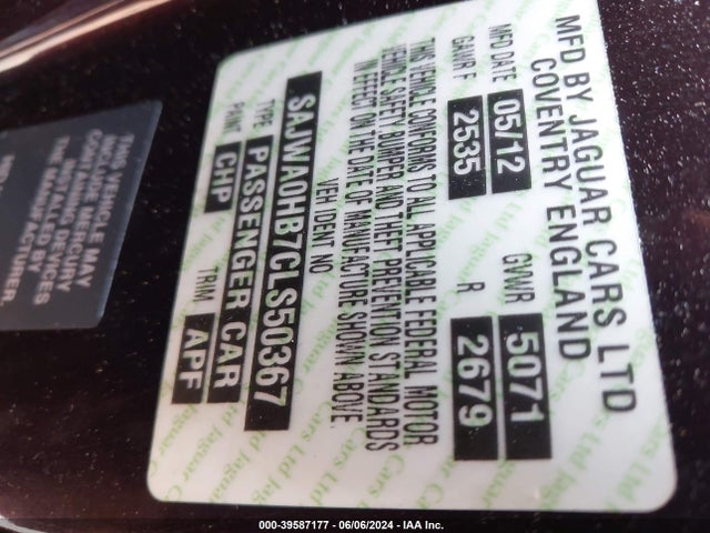 2012 JAGUAR XF SAJWA0HB7CLS50367 Photo 8