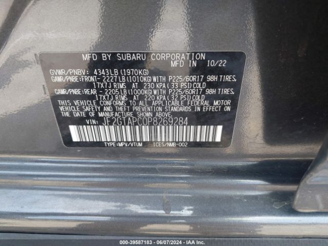 JF2GTAPC0P8269284 Subaru Crosstrek Premium
