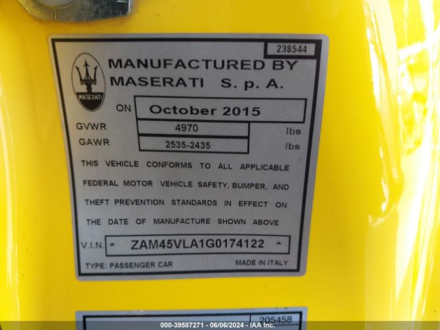 ZAM45VLA1G0174122 Maserati Granturismo Mc/mc Centennial/sport