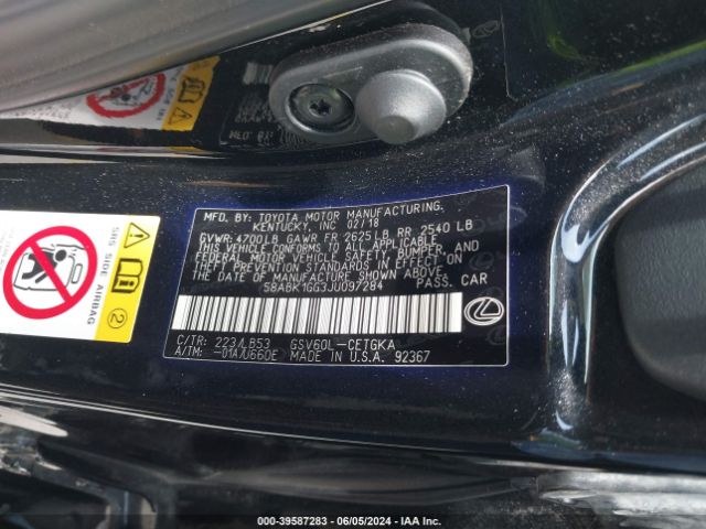 58ABK1GG3JU097284 Lexus ES 350