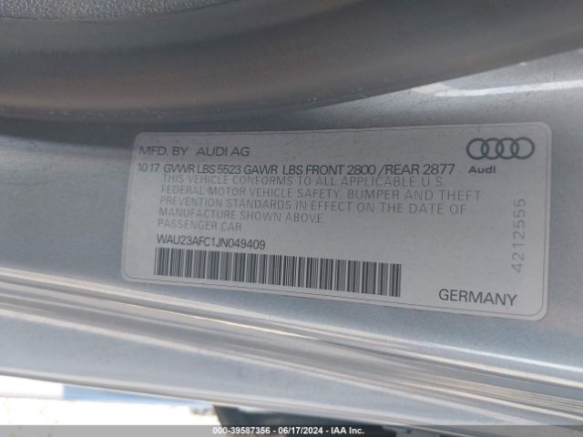 WAU23AFC1JN049409 Audi A7 3.0t Premium Plus