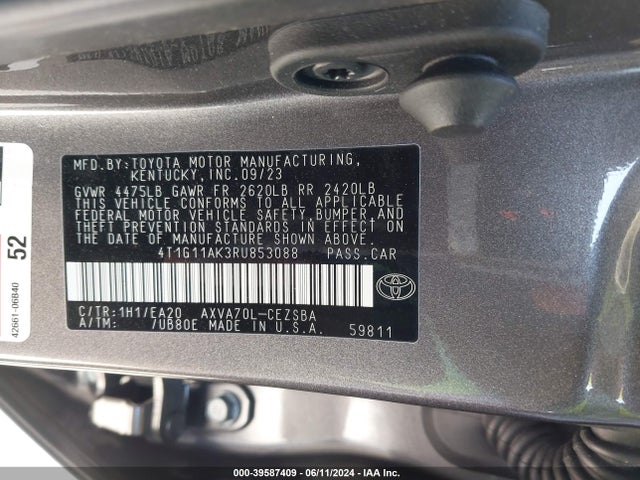 Toyota CAMRY SE 2024 4T1G11AK3RU853088 Image 9