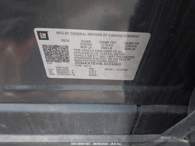 2GNAXTEV9L6131663 Chevrolet Equinox Awd 2fl