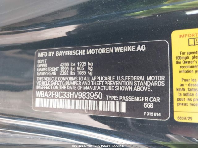 WBA2F9C33HV983950 BMW 230I