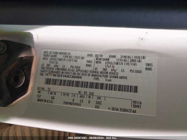 Ford F-150 Xlt 2019 1FTFW1E51KKC88069 Image 9