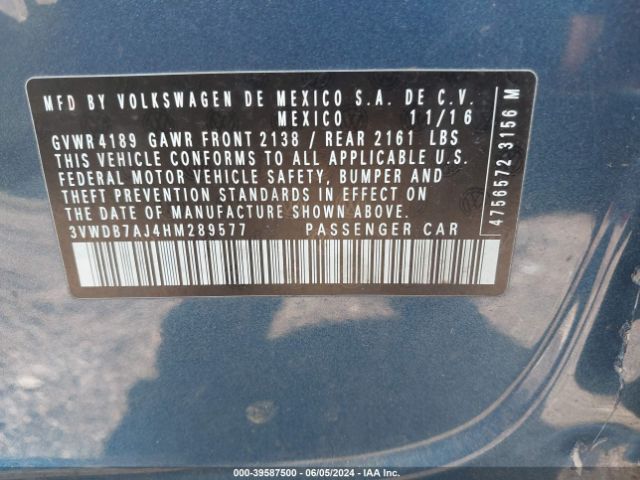 3VWDB7AJ4HM289577 Volkswagen Jetta 1.4t Se