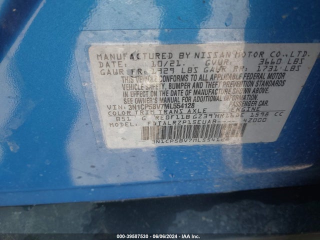 Nissan Kicks S Xtronic Cvt 2021 3N1CP5BV7ML554128 Image 9