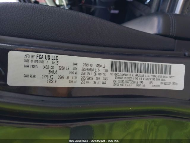 1C4RDJAG6FC858013 Dodge Durango Sxt