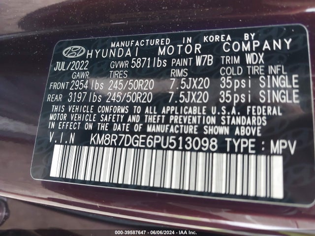 Hyundai Palisade Calligraphy 2023 KM8R7DGE6PU513098 Image 9