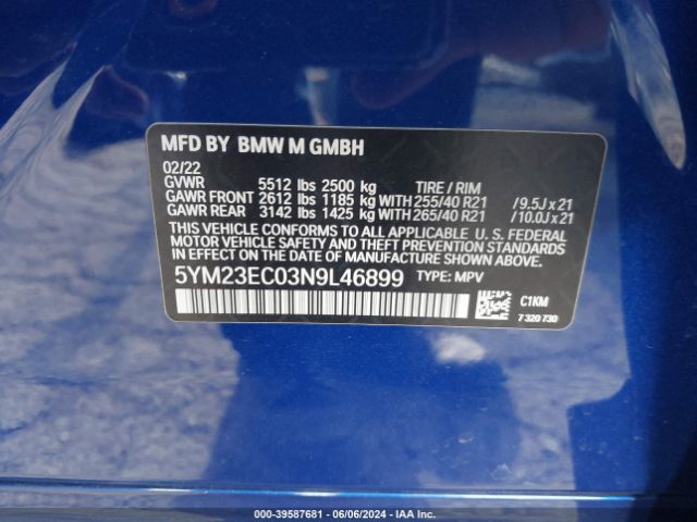 5YM23EC03N9L46899 BMW X4 M