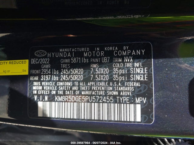 Hyundai Palisade Limited 2023 KM8R5DGE5PU572455 Image 9