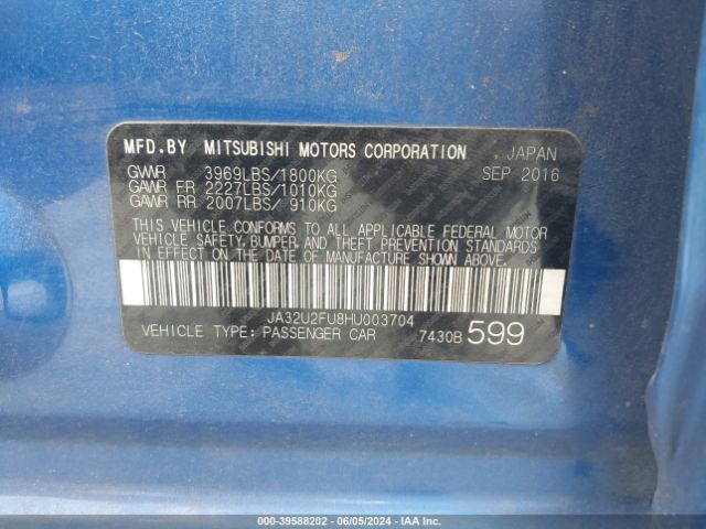 JA32U2FU8HU003704 Mitsubishi Lancer Es/le