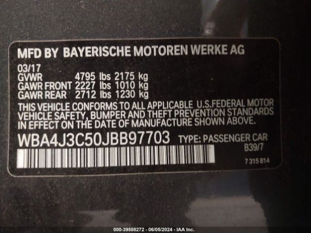 WBA4J3C50JBB97703 BMW 430i Gran Coupe Xdrive