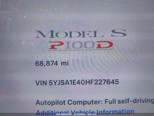 5YJSA1E40HF227645 Tesla Model S 100d/60d/75d/90d/p100d