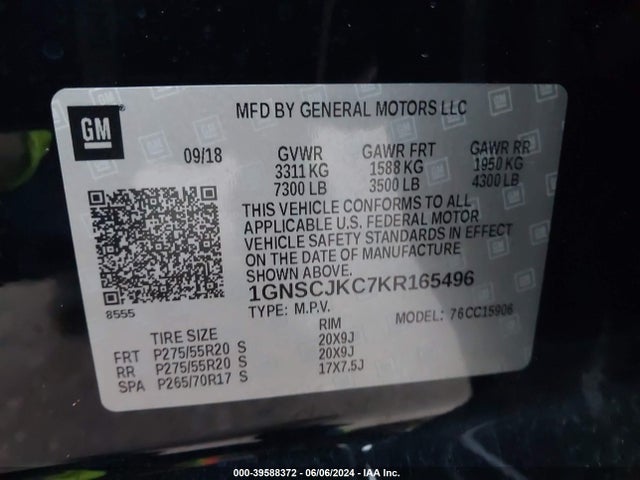 Chevrolet Suburban Premier 2019 1GNSCJKC7KR165496 Image 9
