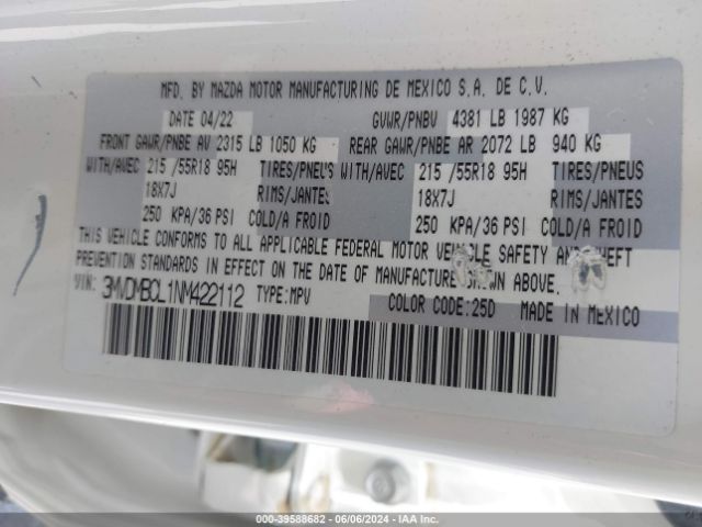 3MVDMBCL1NM422112 Mazda Cx-30 Preferred
