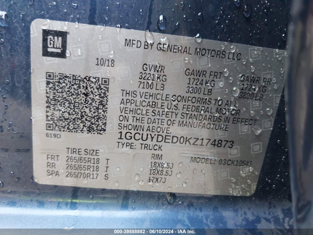 Chevrolet Silverado 1500 Lt 2019 1GCUYDED0KZ174873 Image 9