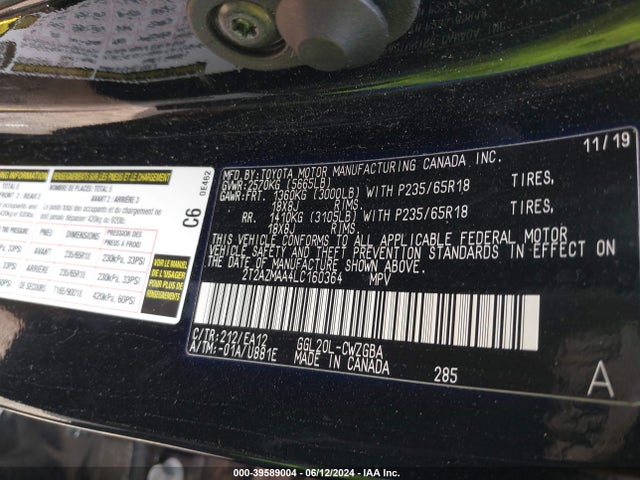 Lexus RX 350 2020 2T2AZMAA4LC160364 Image 9