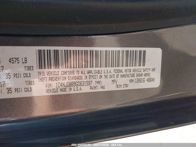 1C4NJDBB9GD631597 Jeep Compass Sport