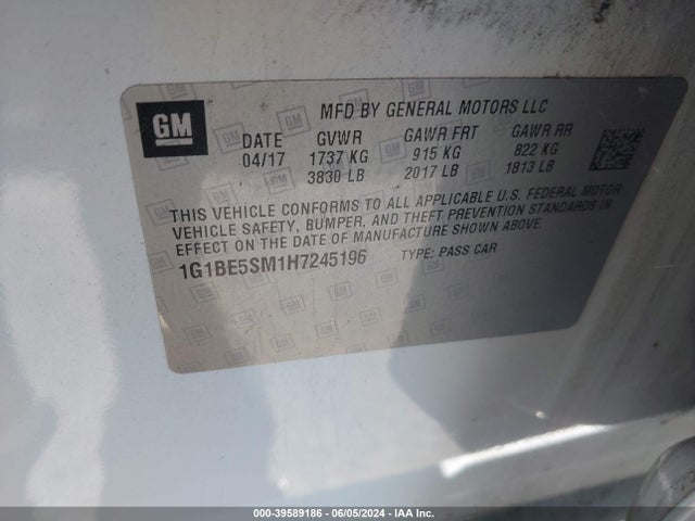 Chevrolet Cruze Lt Auto 2017 1G1BE5SM1H7245196 Image 9