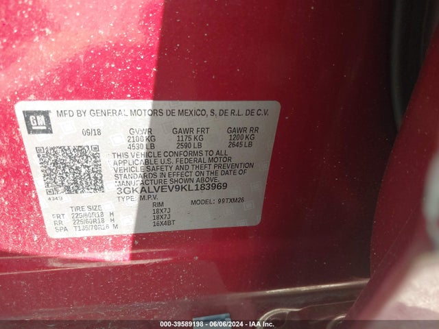 GMC Terrain Slt 2019 3GKALVEV9KL183969 Image 9
