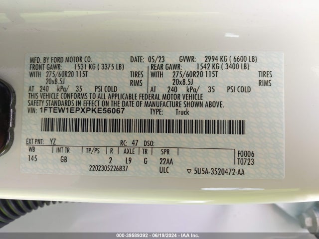 Ford F-150 Xl 2023 1FTEW1EPXPKE56067 Image 9