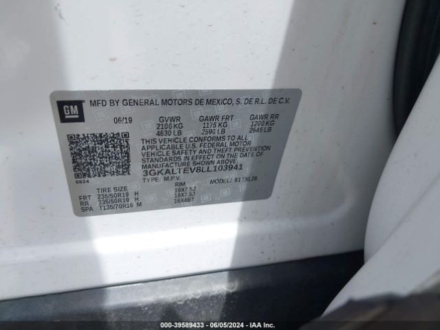 3GKALTEV8LL103941 GMC Terrain Awd Sle