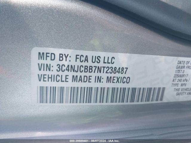 3C4NJCBB7NT238487 Jeep Compass Latitude Fwd