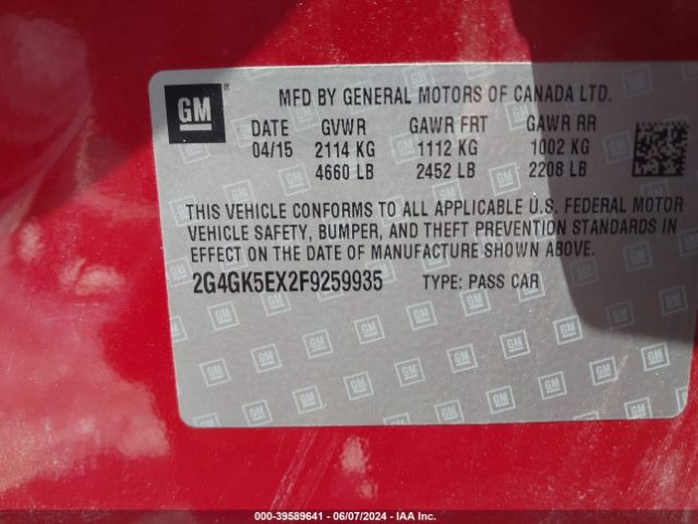 2G4GK5EX2F9259935 Buick Regal Turbo