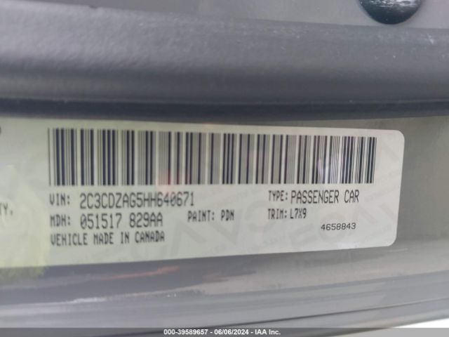 2C3CDZAG5HH640671 Dodge Challenger Sxt