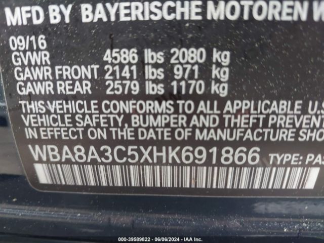 WBA8A3C5XHK691866 BMW 320i Xdrive