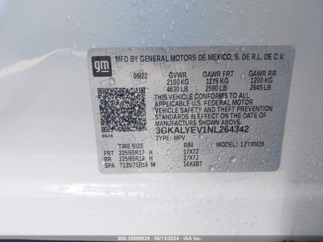 3GKALYEV1NL264342 GMC Terrain Awd At4
