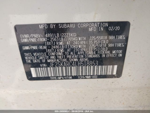 JF2SKARC4LH518853 Subaru Forester Sport