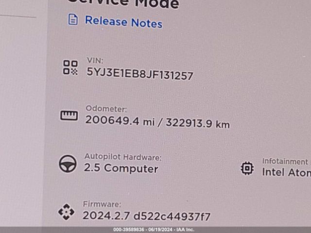 5YJ3E1EB8JF131257 Tesla Model 3 Long Range/performance