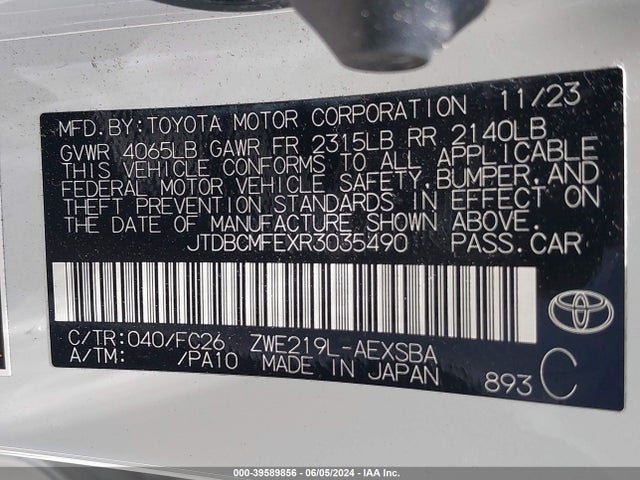 Toyota Corolla Hybrid Se 2024 JTDBCMFEXR3035490 Image 9
