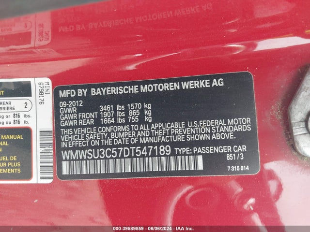 2013 MINI HARDTOP WMWSU3C57DT547189 Photo 8