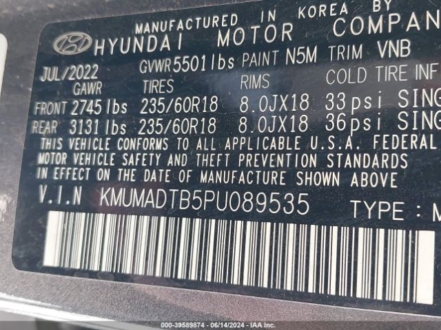 KMUMADTB5PU089535 Genesis Gv70 2.5t Awd
