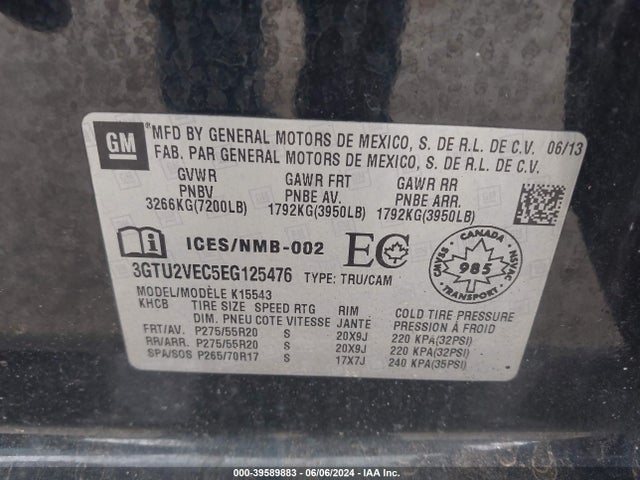 3GTU2VEC5EG125476 GMC Sierra 1500 Slt