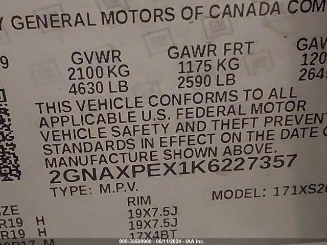 Chevrolet Equinox Premier 2019 2GNAXPEX1K6227357 Image 9