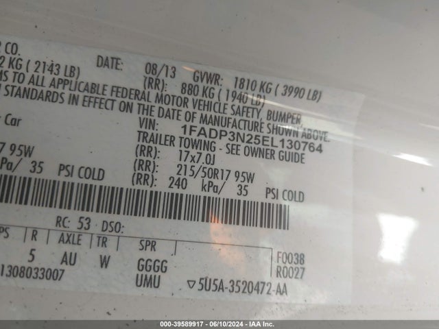 Ford Focus Titanium 2014 1FADP3N25EL130764 Image 9