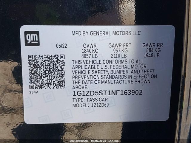 2022 CHEVROLET MALIBU 1G1ZD5ST1NF163902 Photo 8