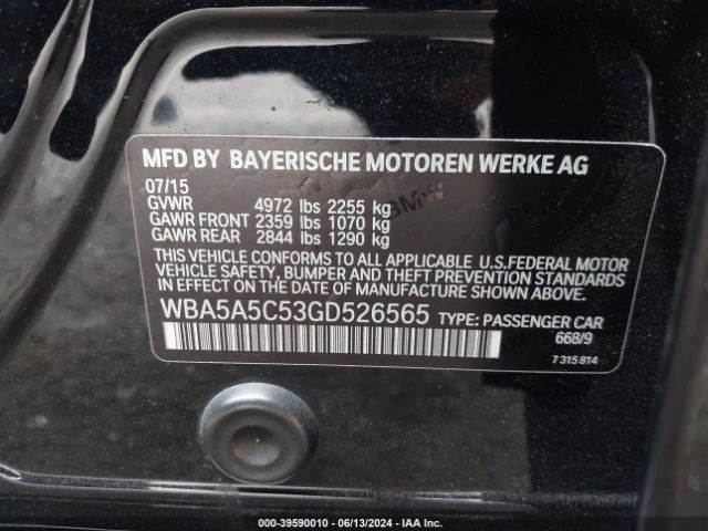 WBA5A5C53GD526565 BMW 528I